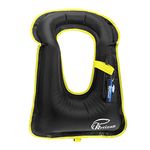 Rrtizan Snorkel Vest Adults Inflatable Swimming Life Jacket for Diving Snorkeling Safety (Black)