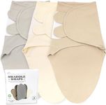 Bublo Baby Swaddles for Newborns - 3 Pack Organic Baby Swaddles for 0-3 Months - Baby Swaddle Sleep Sack - Infant Sleeping Swaddle Sack - Adjustable Swaddle Blanket Wrap Boy Girl (Solid Grey)