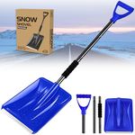 Sonw Shovel for Car,4 in 1 Portable Shovel,Sturdy Garden Shovel with D-Handle,Large Capacity for Snow Removal(Blue)