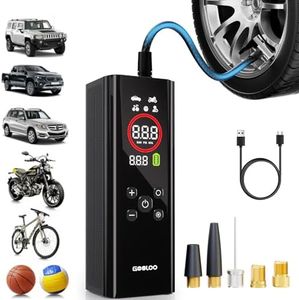 GOOLOO AP150 PRO Tire Inflator Portable Air Compressor, Upgraded UI Color LED Screen & 4X Faster Car Tire Air Pump with Tire Pressure Gauge, 12V Electric Tire Pump with Auto Shut-off for Car,Bike,Ball