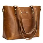 S-ZONE Women Genuine Leather Tote bags with Purse Organizer Shoulder Purses Vintage Handbags Top Handle Work