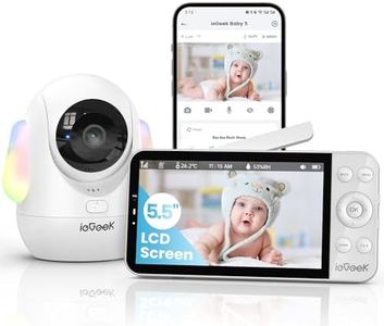 ieGeek 2.5K Babyphone Camera avec Détection Visage Caché | Écran 5.5'' HD Camera Bébé | Vision Nocturne | Wi-FI 2.4G/5G | 4000mAh Longue Durée | Surveillance des Mouvements