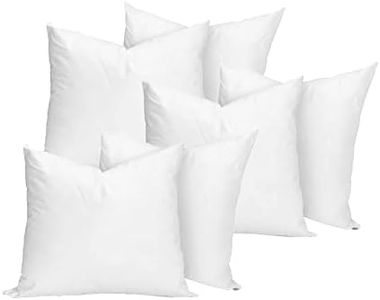 Iyan Linens Ltd Cushion Pad Sham Filler - Bounce Back Pillow Insert Inner, Hypoallergenic Pure White Hollowfibre Soft Stuffing Cushions 50cm x 50cm (Set of 6 | 20" x 20")