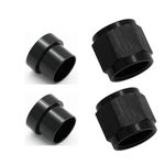 KRD PERFORMANCE 10AN Female Tube Nut and Sleeve For 5/8 (15.8mm) OD alloy Tube Hose Line Fitting Aluminum Hardline Adapter, Black, Pack of 2