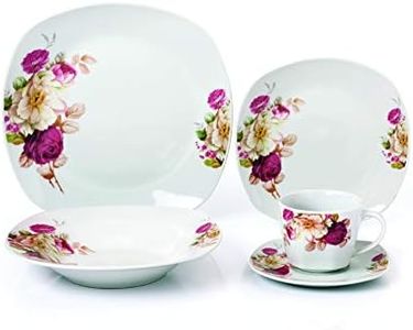 Lorren Home Trends LH427 Dinner Sets for Gatherings, One Size, Pink