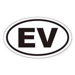 CafePress EV Electric Vehicle Euro Oval Sticker Oval Bumper Sticker Car Decal