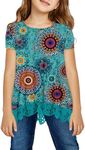 storeofbaby Girls Shirts Summer Cute Short Sleeve Tops Lace Trim Dressy Tee