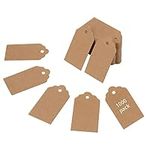 Belle Vous 1000 Pcs Brown Kraft Paper Gift Tags - 4.5 x 2.5cm (1.75 x 1 inch) - Rectangle Writable Hanging Labels for Presents, DIY Crafts, Christmas, Wedding, Birthdays and Merchandising