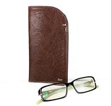 Rustic Brown Personalised Leather Glasses Case