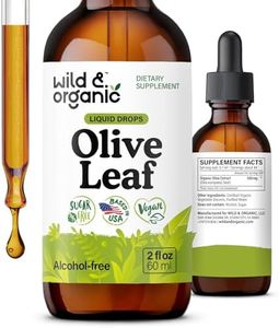Wild & Organic Olive Leaf Extract Liquid Drops - Antioxidant & Immune Support - Oleuropein Olive Leaf Supplement - Vegan, Sugar & Alcohol-Free Drops - 2 fl oz