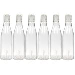 PEARLPET BPA-free Plastic Water Bottle Set of 6 Pcs, Each 1000ml (Throttle-Transparent)