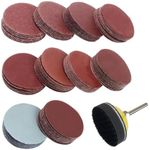 THJJSS 100pcs 2 Inch Sanding Discs Pad with with 1/4" Shank Backing Pad and 1pcs Foam Buffering Pad,Hook and Loop Pads Kit for Drill Grinder Rotary Tools Attachment,Sanding Pads Includes 80-3000 Grit