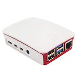 pibox India, Raspberry Pi 4 Case 1Gb, 2GB, 4GB White red, Modular Design with Logo top screwless Design, Ports Access and for Raspberry Pi 4 Model B, Pi 4B, Pi 4 ABS (White Red)