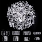 SUPERFINDINGS 60 Set 4 Sizes Plastic Bikini Bra Clips Hooks Front Bra Casp Replacement Clear Swimsuit Bra Hooks Bra Slide Hook Lingerie Snap Closure for Swimsuit Tops and Lingerie