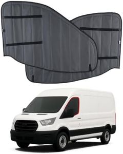 VANLUSIS Extra-Thick Magnetic Insulated Front Door Window Covers (Pair) for 2015-2026 Ford Transit Medium and High Roof Vans, Blackout Privacy Sun Shades for Stealth Camping – Dark Gray