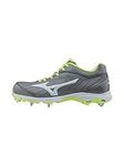 Mizuno Women's 9-Spike Advanced Sweep 3 Softball Shoe, Grey/White, 8 D US