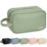 Narwey Vegan Leather Travel Toiletry Bag for Women Traveling Dopp Kit Makeup Bag Organizer for Toiletries Accessories Cosmetics (Green)