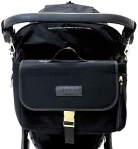 Sarah Wells "Maddy Caddy Breast Pump Bag - Stroller Caddy - Insulated Neoprene - Luggage Sleeve - Adjustable Pockets - Crossbody (Black XOXO)