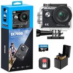 AKASO EK7000 4K30FPS Action Camera with 64GB microSDXC Memory Card - 20MP Ultra HD Underwater Camera 170 Degree Wide Angle Waterproof Camera with Accessory Kit