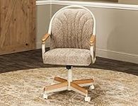 Caster Chair Company Britney Swivel Tilt Caster Dining Arm Chair in Wheat Tweed Fabric (1 Chair)