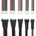 GTIWUNG 5 Pack JST-XH 2S 3S 4S 5S 6S LiPo Battery Balance Charger Extension Wire Cable, JST Plug Connector 200mm, Balance Charging Extension Wire Cable Lead adapter for RC Drone DIY, 22AWG