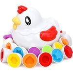 JoyGrow Matching Eggs Color&Shape Recognition Sorter Puzzle Skills Educational Toys for Kids and Toddler to Learn Color and Shape (Chicken)