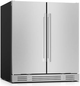 Yeego 30 Inch Wine & Beverage Cooler, Dual Zone 34–65°F, Holds 33 Wine Bottles & 80 Cans, Stainless Steel Door with Lock, Built-In or Under Counter Refrigerator for Indoor & Covered Outdoor Use