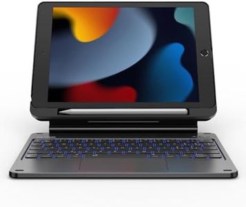 Dexnor Tastiera per iPad 9 Generazione 10.2, Custodia con Tastiera per iPad 9a/8a/7a Generazione, Trackpad Muti-Touch Retroilluminazione Magnetico Magic Style Keyboard Cover Italiano QWERTY, Nero