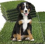 Qingbei Rina Artificial Grass Turf Tiles Interlocking for Patio Balcony,12"x12" Artificial Turf Grass Outdoor Rug for Dogs Potty Pet Squares Grass Decor Pad,Self-draining Flooring Indoor (9 Pack)