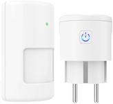 Motion Sensor Socket, Milduall Wireless Infrared PIR Motion Sensor Wireless Continuity Sensor Socket Range up to 12 m Battery Operated Wireless Switch for Alarm System Lighting