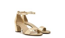 Naturalizer Women Vera Ankle Strap Block Heel Dress Sandal, Dark Gold Metallic, 8 Wide