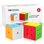 ROXENDA Speed Cube Set, 2X2 3X3 Speed Cube Original Fast Cube with Instruction (Stickerless)