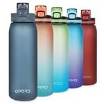 Opard Sports Water Bottle, 900ml BPA Free Non-Toxic Tritan Plastic Drinking Bottle with Leak Proof Flip Top Lid for Gym Yoga Fitness Camping