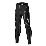 WOSAWE Men's Cycling Pants Breathable 3D Gel Padded Compression Tights Bike 3/4 Long Trousers Capris (BO164 Long Pants, M)