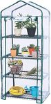 Worth Mini Greenhouse - New Metal Green Version with 4 Tier Collapsible Shelves - Best Greenhouse with ROLL up Zipper Door