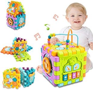 nicknack Jouet Bebe 1 2 an, 6 en 1 Cube d'apprentissage pour Les Tout-Petits Centre d'activité Cube trieur de Formes Jouet pour garçons Filles Enfants 18+ Mois