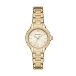 Emporio Armani Stainless Steel Analog Beige Dial Women's Watch-Ar11609, Band Color-Gold