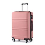 Kono Fashion Hand Luggage Lightweight ABS Hard Shell Trolley Travel Suitcase with 4 Wheels Cabin Carry-on Suitcases (20", Nude)