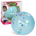 Edushape 18cm Rainbow Soft Sensory Ball. See through Ball with Colourful Mini Beads. For Children, Infants and Toddlers. Suitable for Baby Boys & Girls from 6 months + (Colours vary)