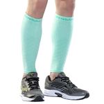 Zensah Running Leg Compression Sleeves - Shin Splint, Calf Compression Sleeve Men and Women (Small/Medium, Heather Mint), 6055