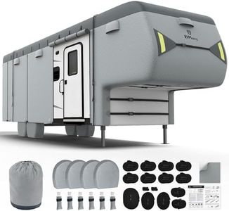 RVMasking 5th Wheel RV Cover, 7 Layers Waterproof (40'1"-43', Light Gray)