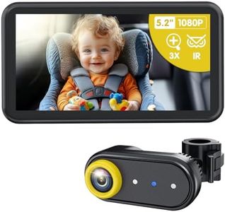 Luckview BM2A Baby Car Camera, Night Vision & 5.2" 1080P Display for Rear-Facing Car Seats, Easy No-Damage Install, Patented Anti-Shake Mount – Ideal for Parents and Pet Owners