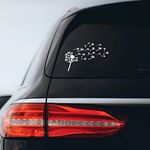 Dandelion Flying- Die Cut White Vinyl Window Decal/Sticker for Car or Truck 5.5"X 8"