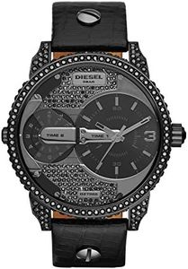 Diesel Mini Daddy Orologio da Uomo in Acciaio Inossidabile a Tre Lancette, Nero