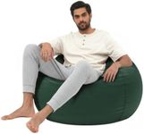 Tusrai Beanbag Cover with Liner Only Washable 3ft (No Filler) Luxurious Microfiber Suede Beanbag Chair Cover for Adults Indoor Pear Style Large - Dark Green