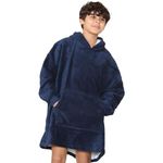 A2Z 4 Kids Girls Boys Oversized Hoodie Snuggle with Plush Warmth Sherpa Fleece Lining - Snuggle 958 Navy Kids 11-14