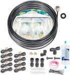 AbrirTrail Misters for Outside Patio 75FT, Misting System with Filter, 27 Brass Misting Nozzles,Patio Misters for Cooling Outdoor, DIY Installation for Backyard, Greenhouse, Trampoline and Canopy