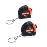 Spifflyer Spifllyer 2 Pack Small Key Chain Mini Tape Measure Retractable Measuring Tape 2M/6ft Metric and Inch Scale with Keychain for Kids Toy ToolsDouble ColoredPVC Coated