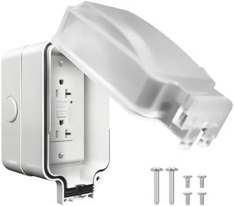 ZUYIYI GFCI Outdoor Electrical Outlet Box, 20 Amp 110-250V, IP66 Waterproof and NEMA 5-15, Self Test Exterior Lockable Socket with Deep Cover for Patio, Garden, Easy Install