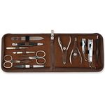 3 Swords Germany - brand quality 12 piece manicure pedicure grooming kit set for professional finger & toe nail care scissors clipper fashion leather case in gift box, Made by 3 Swords (6752)